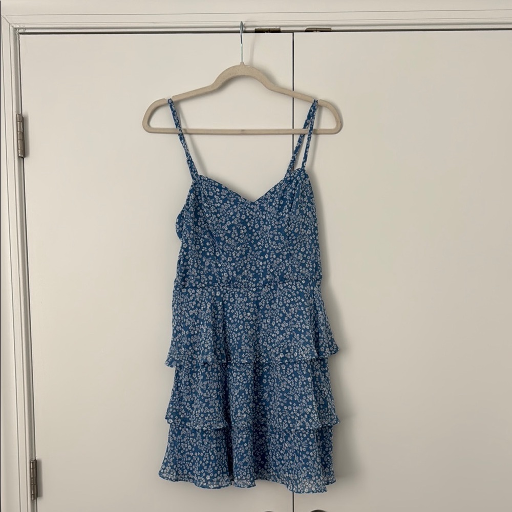 Floral Blue Mini Dress